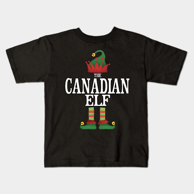Canadian Canada Elf Matching Family Group Christmas Party Pajamas Kids T-Shirt by uglygiftideas